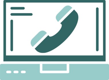 Telefon simgesi web basit illüstrasyon            