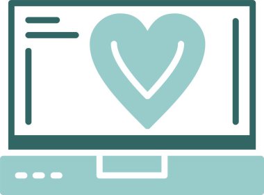 Basit kalp ikonu vektör illüstrasyonu