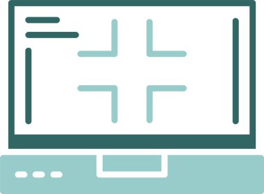 dizüstü bilgisayar simgesi, vektör illüstrasyonu basit tasarım