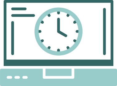 Saat web simgesi, vektör illüstrasyonu