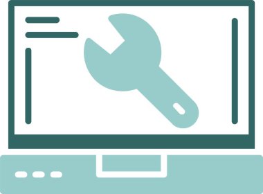 bilgisayar ve onarım simgesi, vektör illüstrasyonu 