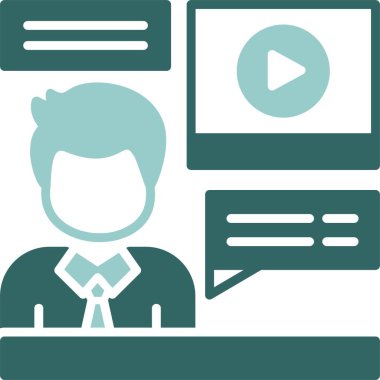 Video Görüşme Web simgesi, basit vektör illüstrasyonu