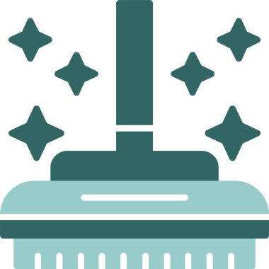 süpürge web simgesi, basit vektör illüstrasyonu