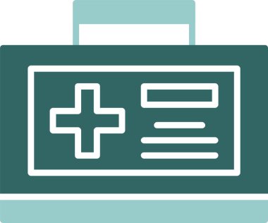 İlk yardım çantası web simgesi, basit vektör illüstrasyonu