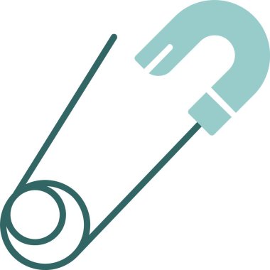 Güvenlik iğnesi simgesi, basit vektör illüstrasyonu