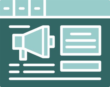 Reklam kampanyası web simgesi, basit vektör illüstrasyonu