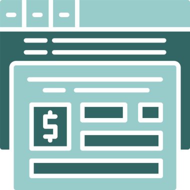 Ad harcama web simgesi, basit vektör illüstrasyonu