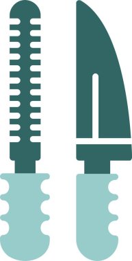 Mutfak bıçağı vektör simgesi keskinleştiriliyor 