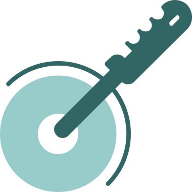 Sapı illüstrasyon grafikli pizza kesicisi