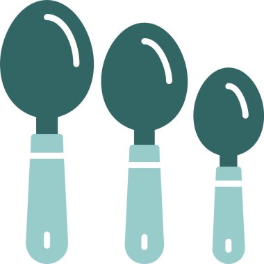 Kaşık simge vektör çizimi ölçülüyor