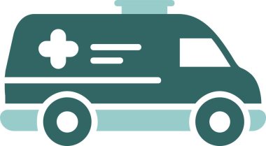 Ambulans. Web simgesi basit illüstrasyon