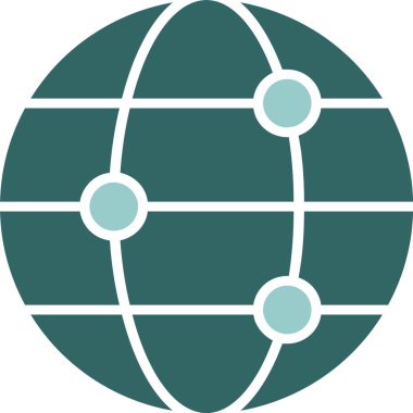 Küresel Web simgesi basit illüstrasyon