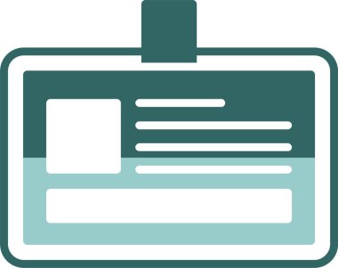 Kimlik kartı simgesi, vektör illüstrasyonu basit tasarım