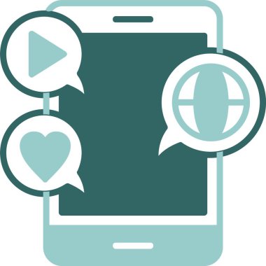 Sosyal ortam simgesi vektör illüstrasyonu