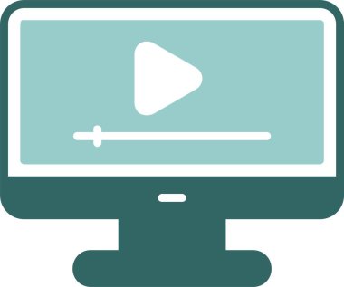 Video yayını. Web simgesi basit illüstrasyon