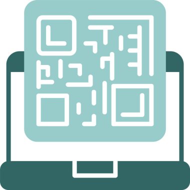 QR Kod Simgesi. Grafik ve Web Tasarım Logo Vektörü İllüstrasyonu için Qr Kod Sembol Şablonu Taranıyor