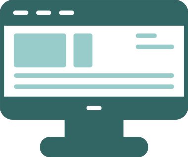 Çevrimiçi reklamcılık. Web simgesi basit illüstrasyon