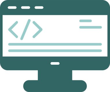 Kodlama. Web simgesi basit illüstrasyon