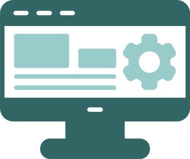 Web ayarı simgesi, vektör illüstrasyonu basit tasarım