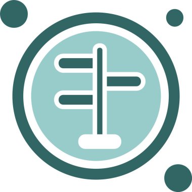 Route Button 'da. Web simgesi basit illüstrasyon