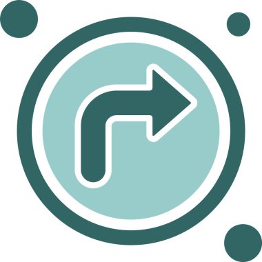 Sağa dön. Web simgesi basit illüstrasyon