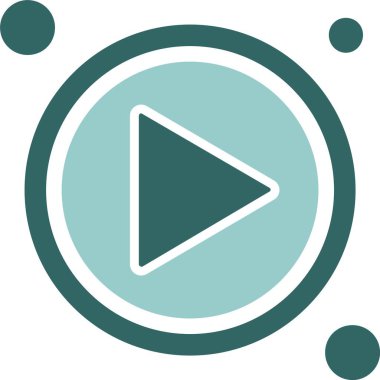 Düğme web simgesi, vektör çizim oynamak              