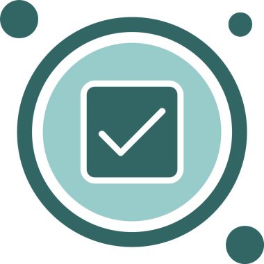 Düğme web simgesi, vektör illüstrasyonunu kontrol et              