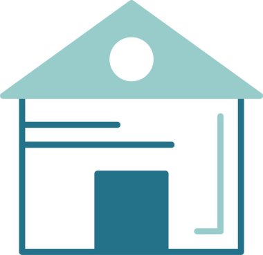 Ev simgesini, basit vektör çizim 