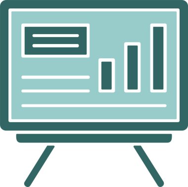 Etkileşimli beyaz tahta web simgesi, basit vektör illüstrasyonu