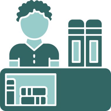 Kütüphane kasası. Web simgesi basit illüstrasyon