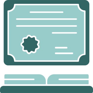 Sertifika simgesi, vektör illüstrasyonu basit tasarım