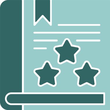 Kitap İnceleme Web simgesi basit illüstrasyon