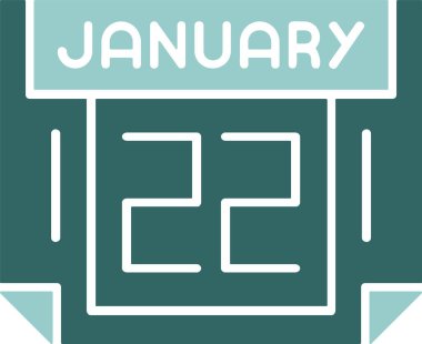 22 Ocak web simgesi, basit vektör illüstrasyonu