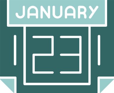 23 Ocak web simgesi, basit vektör illüstrasyonu