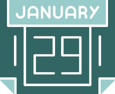 29 Ocak web simgesi, basit vektör illüstrasyonu