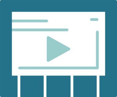 Video simgesi, basit vektör illüstrasyonu