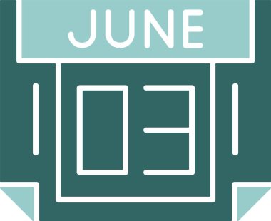 3 Haziran takvimi tarih vektör illüstrasyonu 