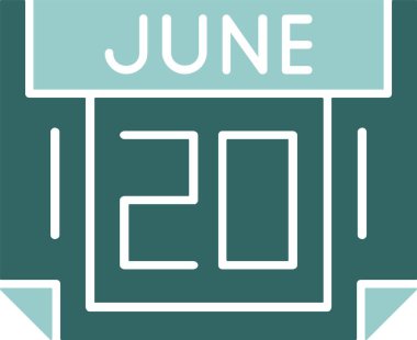 20 Haziran takvimi tarih vektör illüstrasyonu 