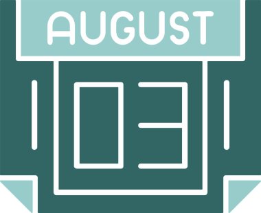 3 Ağustos tarihli vektör illüstrasyonuName 