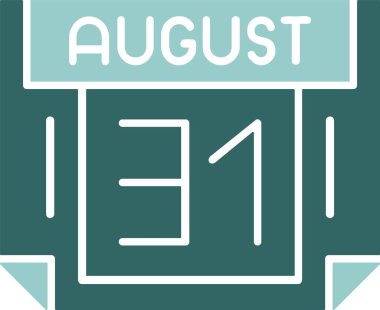 31 Ağustos tarihli ikon vektör illüstrasyonu 