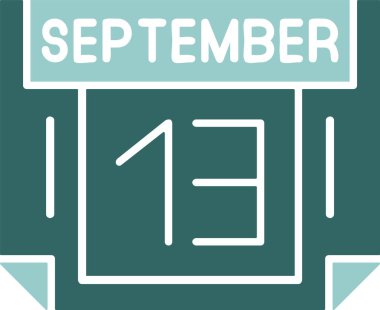 13 Eylül web simgesi, basit vektör illüstrasyonu