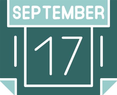 17 Eylül web simgesi, basit vektör illüstrasyonu