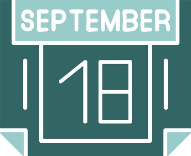 18 Eylül web simgesi, basit vektör illüstrasyonu