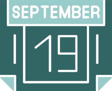 19 Eylül web simgesi, basit vektör illüstrasyonu