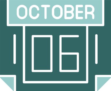 6 Ekim web simgesi, basit vektör illüstrasyonu 