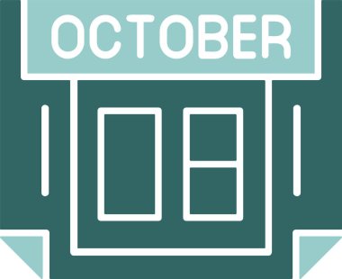 8 Ekim web simgesi, basit vektör illüstrasyonu 