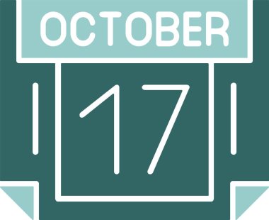 17 Ekim web simgesi, basit vektör illüstrasyonu 