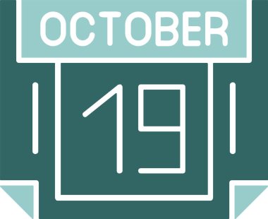 19 Ekim web simgesi, basit vektör illüstrasyonu 