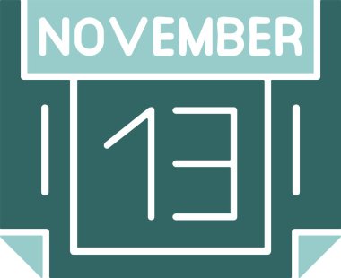  13 Kasım web simgesi, basit vektör illüstrasyonu