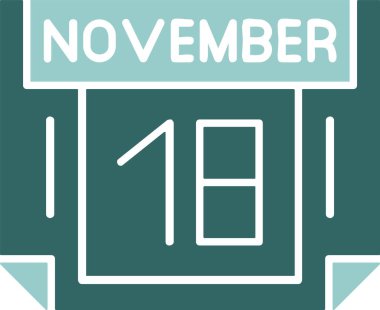  18 Kasım web simgesi, basit vektör illüstrasyonu